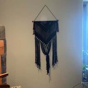 Black macrame wall hanging